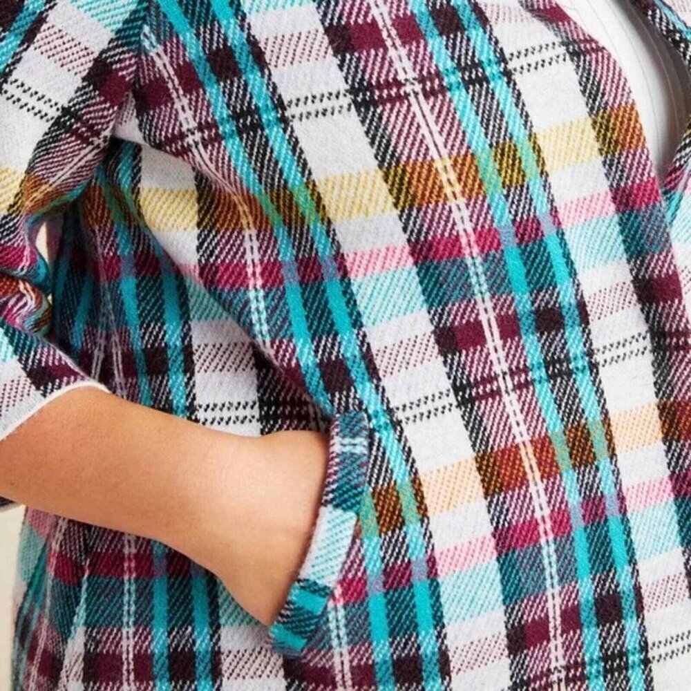 Anthropologie Rosetta Multicolour Knit Half Sleeve Sweater Blazer S - Picture 3 of 6